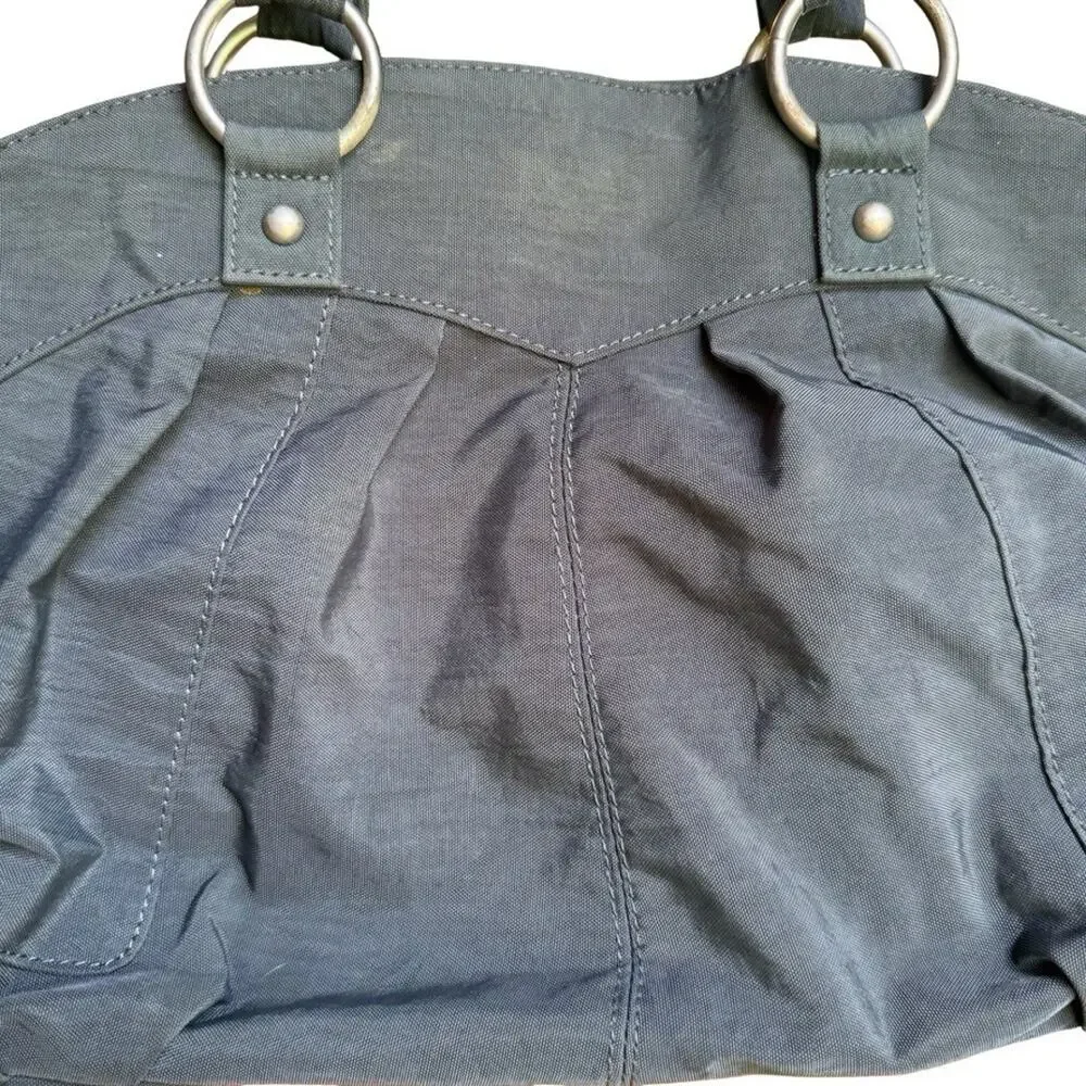 Baggallini Shanghai Satchel Gray Large Nylon Purse Handbag Bag Travel 19x11x4